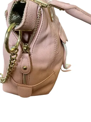 Steve Madden Pink Pebbled Leather Satchel Crossbody Bag Gold Hardware thumbnail 6