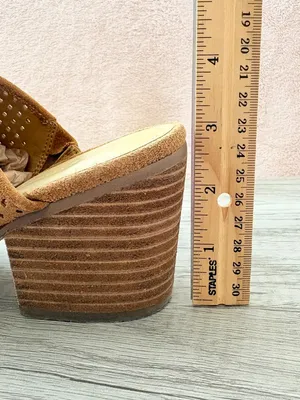Marc Fisher Ripley Brown Suede Lasercut Perforated Stack 3" Block Heel Mule 8.5 thumbnail 8