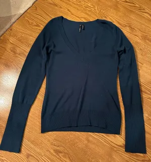 Takeout size large V neck navy sweater Blue thumbnail 2