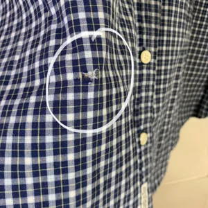HOLE Abercrombie & Fitch Womens Blue Plaid Cotton Button Down Shirt LS thumbnail 4