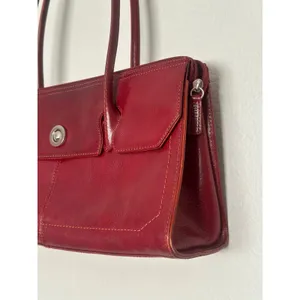 Vintage Burgundy Cherry Red Wilsons Leather Pelle Studio Shoulder Bag Purse Hobo thumbnail 3