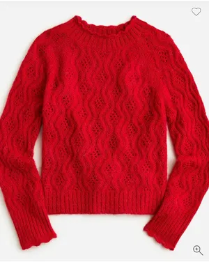 J.Crew Pointelle scallop-trim sweater thumbnail 6