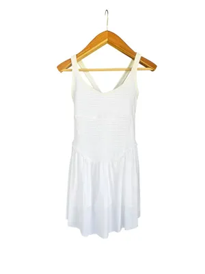 Free people Movement Smockin Hot Tennis Dress White Smocked Athletic NWOT large thumbnail 2