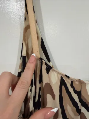Ambrielle Leopard-Print Slip Dress in Beige, Brown & Black thumbnail 9