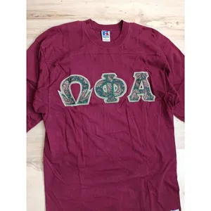Vintage 90s Russell Athletic Fraternity T-Shirt | Made in USA | Burgundy Paisley thumbnail 3