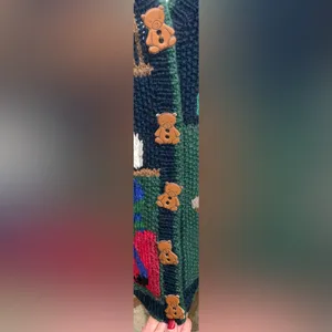 Heirlooms Womens Size S Vintage Green Christmas Sweater Vest Handknit Teddy Bear thumbnail 11