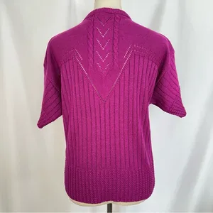 Vintage College Point Sweater Womens Medium Short Sleeve Round‎ Neck Made In USA thumbnail 5