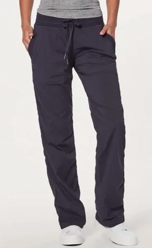 Lululemon Dance Studio Mid-Rise Pants Black Ribbed Size 12 EUC thumbnail 1