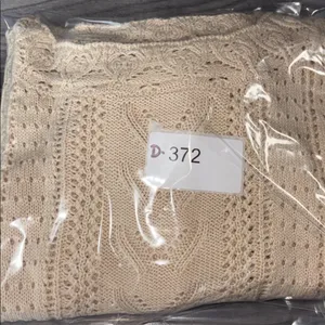 Elegant tan boho lace crochet sweater thumbnail 9