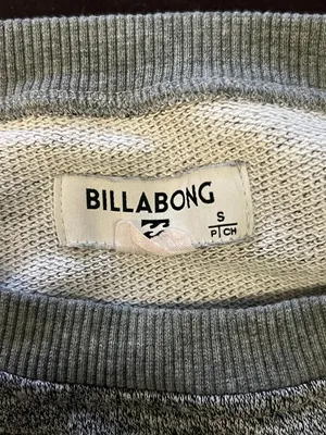 Billabong Sweater Womens Small Gray Contrast Stripe Sleeve Crewneck Pullover thumbnail 8