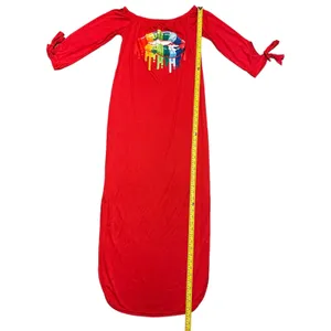 Red Rainbow Lips Off Shoulder Maxi Dress Size Medium thumbnail 2