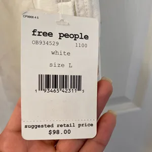 Free People White  Drawstring Pants thumbnail 4