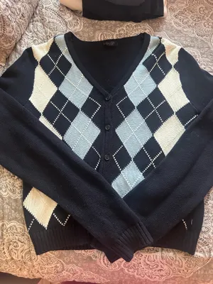 John Galt Brandy Melville Cardigan Argyle thumbnail 1