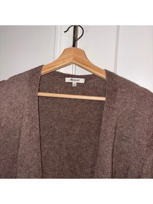Madewell $110 Wool Alpaca Blend Woman’s XS Brown Open Front Cardigan Sweater thumbnail 2