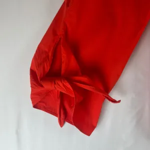 Free People Red Off the Shoulder Blouse Split Tie Cuff Top Womens Large thumbnail 9
