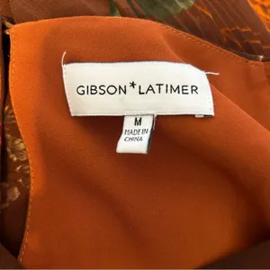 Gibson Latimer Floral‎ Print Long Sleeve Midi Dress Brown Orange Size Unknown thumbnail 5