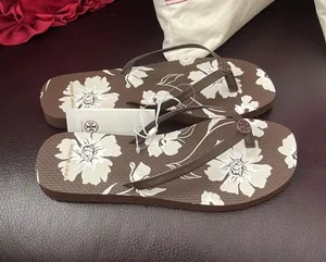 Tory Burch flip flop leather top straps in Moka falls/deep chocolate size 8 thumbnail 1