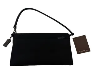Coach Mercer Demi Black Canvas Leather Trim Demi Shoulder Bag Gunmetal Women's thumbnail 1
