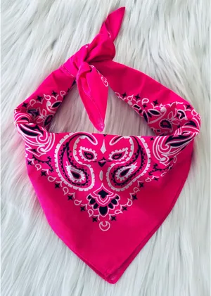 Hot Pink Paisley Bandana thumbnail 1