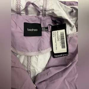 NWT Boohoo Hooded contrast Trim‎ Mac Lilac windbreaker size 4 thumbnail 5