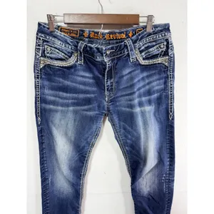 Rock Revival Mel Ankle Skinny Jeans Women's 34 Blue Embellished Boho Cotton thumbnail 5