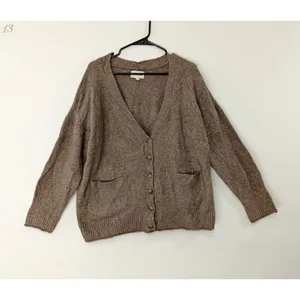 Lucky Brand Women's Sweater Slouchy V-Neck Cardigan Grandpa Brown Size XL NWOT thumbnail 2