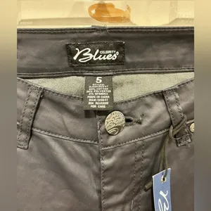 Celebrity Blues Women Skinny Coated Jeans Blue Sz 5 SJ20136D47 NWT‎ Party Biker thumbnail 4