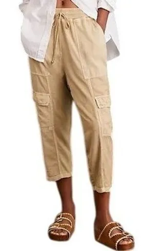 Daily Practice Anthropologie Evergreen Cargo Pants Womens M Tan Cropped Utility thumbnail 1