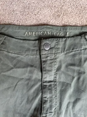 American Eagle Olive Green Super High Rise Baggy Wide Leg Pants‎ Size 6 thumbnail 4