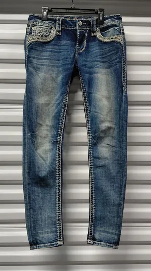Rock Revival Ferry Skinny Jeans Size 27 Blue Low Rise Y2K Festival Retro Denim thumbnail 1