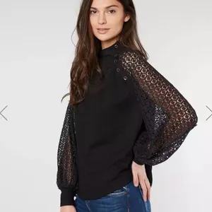 Free People Black Sweetest Thing Thermal Top Crewneck Top thumbnail 9