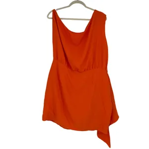 Showpo Orange Draped‎ Mini Dress US 14 Asymmetric Ruffle Cocktail Party thumbnail 2