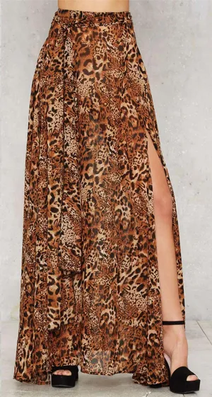 LIONESS NWT Princess Polly/ Nasty gal leopard animal print chiffon High Waisted maxi skirt thumbnail 8