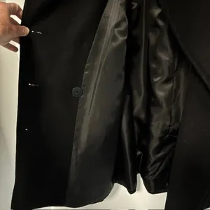 Ann Taylor Anne Klein Black Wool Pea Coat Double-Breasted XL Button Front Notch Lapel Urban thumbnail 11
