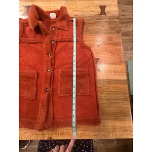 Women's Unbranded Vest Orange Faux Shearling thumbnail 7
