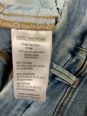 Good American Good Legs High Rise Skinny Stretch Blue Jeans Raw Hem 0 25 thumbnail 4