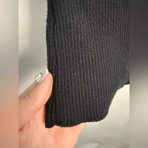 Edikted Black Emma Foldover Off The Shoulder Ribbed Knit Dress Size XS / S thumbnail 7