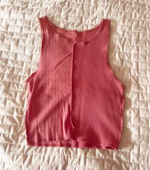 American Eagle Pink Mixed Stitch High Neck Tank Top Size XS thumbnail 1