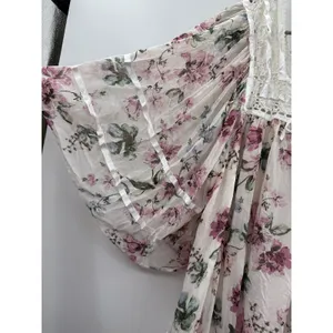 Olivaceous Floral Lace Babydoll Dress Women's Small Pink White Boho Cottage‎ thumbnail 5