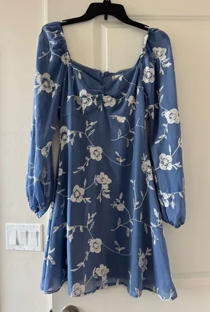 Altar'd State Dress Blue Floral thumbnail 1