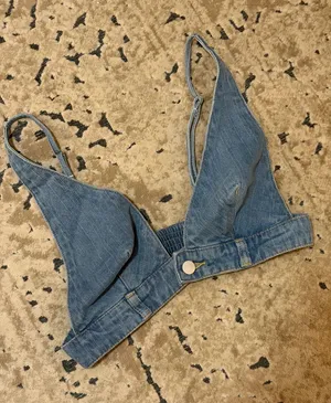 Princess Polly Denim Crop Top thumbnail 1