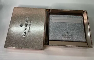 Kate Spade Silver Glitter Slim Card Holder Silver Lunar Light NWT thumbnail 4