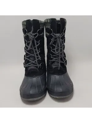 Khombu Cozy K-Comfort Womens Sock Faux Fur Lined Lace Up Duck Winter Boot Sz 7M thumbnail 11