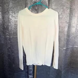 Lululemon Cashlux‎ Still At Ease Cream Open Tulip Back Long Sleeve Knit Sweater thumbnail 5