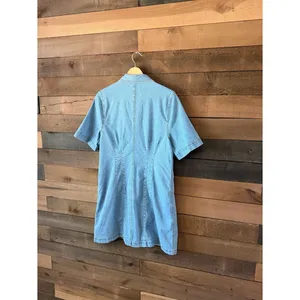 Madewell Denim Shirt Dress Snap Front Stretch Jean Dress Size 14 thumbnail 7