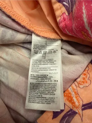 Old Navy Peach Floral Wide-Leg Pants with Pink and Purple Blooms🌸 thumbnail 3