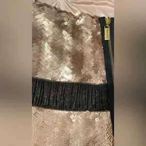 Baby Phat Womens Sz S Rose Gold Sequins Strapless Mini Dress thumbnail 6