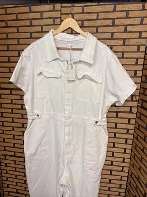 Good American white denim jumpsuit size 6 thumbnail 3