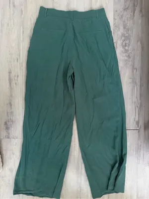 Zara Wide-Leg Green Chinos thumbnail 5