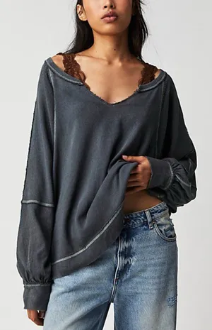 Free People Oversized Long Sleeve Top thumbnail 1